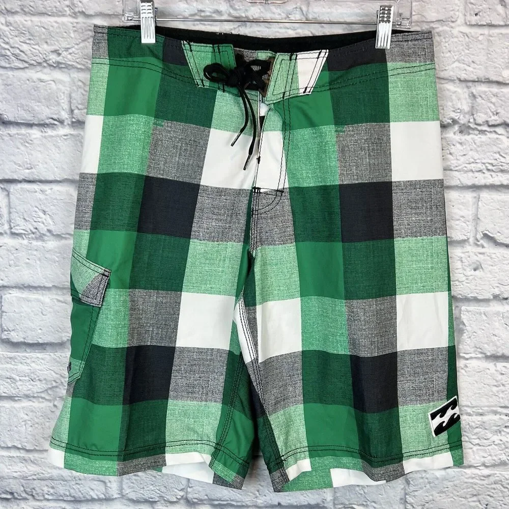 Billabong Platinum Men Water Boardshorts Px4‎ Hydrostretch Check Squares Size 32